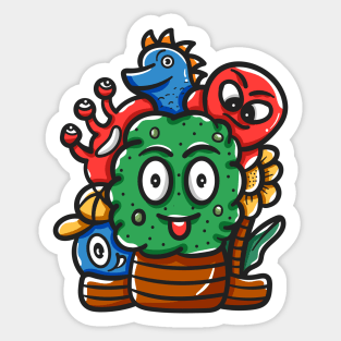 Face Monster Character Sticker